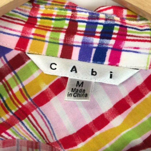 CAbi Plaid Long Sleeve Button Down Shirt Size M - Picture 5 of 6